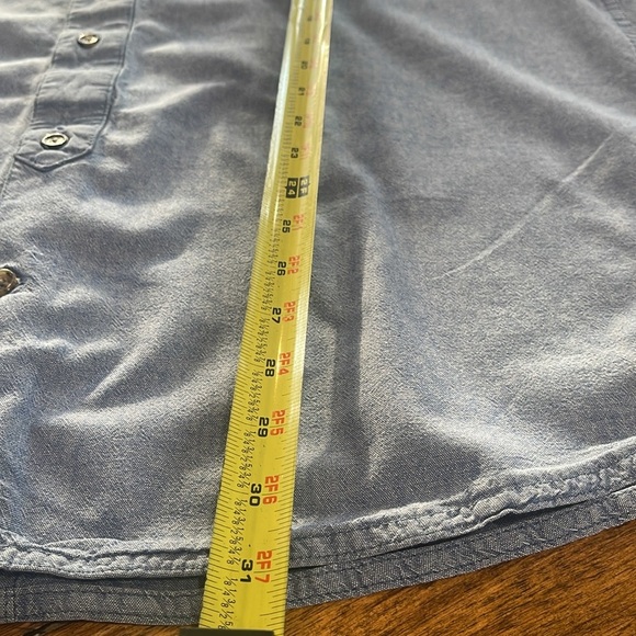 LRG Free Bricks woven blue button up casual shirt size 2XL short sleeve XXL - Picture 7 of 9